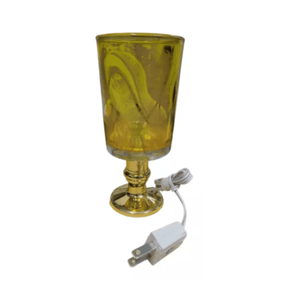 Lampara Tipo Veladora Vaso AGL Amarilla Imagen Virgen Foco Normal - INCLUYE FOCO E12