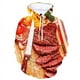 thumbnail image 2 of Sudadera con capucha con estampado 3D divertido de hamburguesa para hombre, sudaderas con gráficos de pizza y bistec de ternera, sudaderas para hombre y mujer, ropa de calle genial, sudaderas con capu, 2 of 5