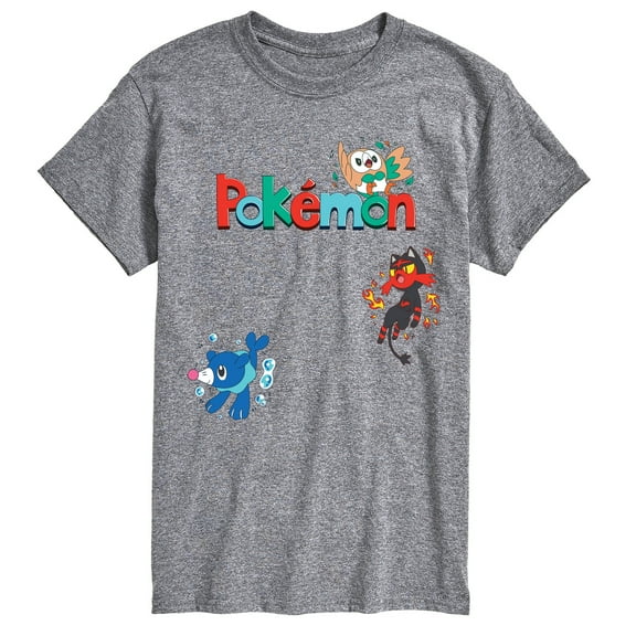 Pokémon - Rowlet, Litten, Popplio - Men's Short Sleeve Graphic T-Shirt