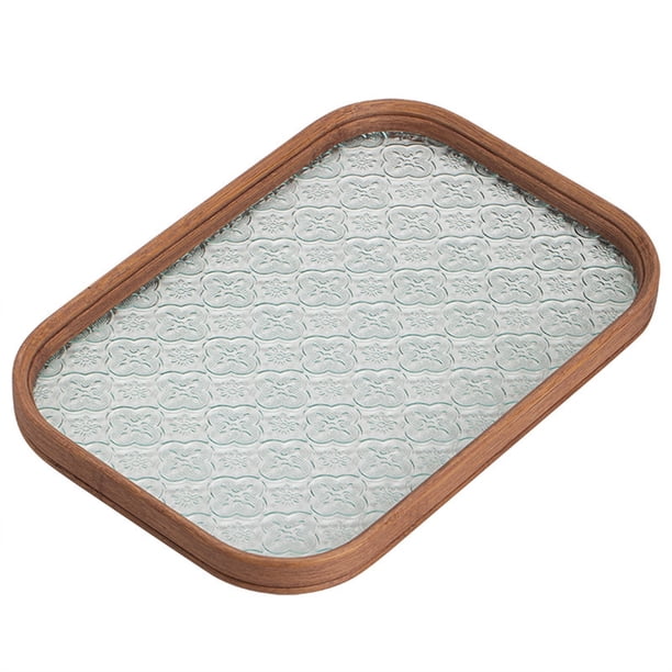 Bandeja de cristal con flor de Begonia, juego de té de Kung Fu for dieta de frutas, mesa de té pequeña for ceremonia del té, bandeja de té for elaboración seca