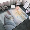 thumbnail image 3 of Shaggy Area Rug, The Cat Looks in the Mirror Rugs for Living Room Bedroom Non Slip Door Mat Indoor Carpet Machine Washable Nursery Home Decor Floor Mats for Entryway 60x39in, 3 of 5
