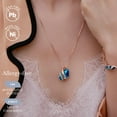 thumbnail image 2 of Leafael Wish Stone Pendant Necklace with Blue Zircon Birthstone Crystal for December, 18K Rose Gold Plated, 18" + 2" Chain, 2 of 8