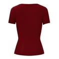thumbnail image 6 of yunLCZ Women Shirts Short Sleeve Crop Tops For Women V Neck Down Crop Tee Slim Fit Trendy Basic Crop Tops, 6 of 6
