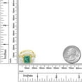thumbnail image 3 of Gem Stone King 18K Yellow Gold Plated Silver Green Malachite Ring for Women (5.79 Cttw, Emerald Cut 10X8MM, Gemstone, Size 5), 3 of 4