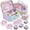 Pink, variant on Joyfy Unicorn Tea Party Set for Girls, Pretend Tin Teapot Set with Teapot, Cups, Plates, Carrying Case, Princess Tea Time Play Kitchen for Christmas Birthday Gift