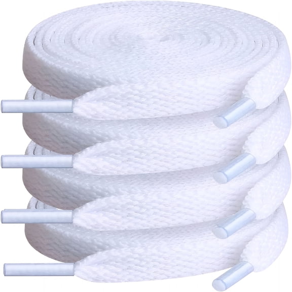 TUWAFE 4 Pairs of Flat Shoe Laces,Shoelaces for Sneakers,shoelaces for women sneakers,Athletic Shoelaces
