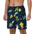 thumbnail image 2 of Balery Funny Spaceships Mens Swim Trunks Swim Shorts for Men Quick Dry Inseam Beach Shorts with Compression Liner Pocket-X-Large, 2 of 9