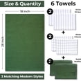 thumbnail image 2 of Cotton Dish Towels For Kitchen Drying - Highly Absorbent Wide Sage Green Striped Plaid Tea Towels - 18"X28" Set Of 6 Farmhouse Linen Dishtowels In Bulk - T Towles Towls, 2 of 3