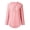 Pink, variant on UMfun Women Tops Casual Loose Zipper Button Long Sleeve Solid Color Chiffon Shirt V-Neck Clothing Ladies Fashion Blouse Top