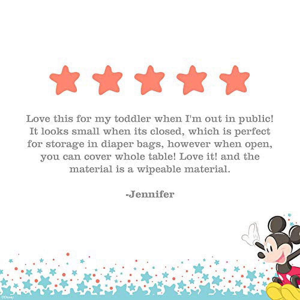 Disney Baby J.L. Childress Full Body Portable Changing Pad for Babies - Diaper Changing Mat for Travel, Fully Padded, Extra Large - Mickey Mouse Black