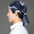 thumbnail image 4 of vlrwzc Japanese Style Chef Bandana Hat Adjustable Cotton Work Cap for Sushi Restaurants, 4 of 7