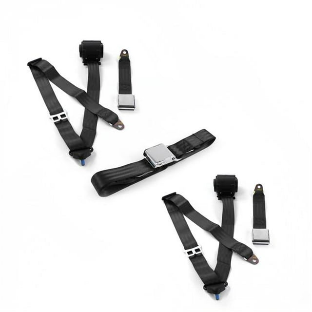 Jeep Gladiator 1962-1988 Avion 3 Points Noir Rétractable Ceinture de Sécurité Kit - 3 Ceintures