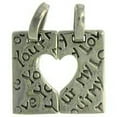 thumbnail image 1 of Sterling Silver 16" .8mm Box Chain Square YOUR MY LOVE Puzzle Pieces Heart Pendant Necklace, 1 of 2