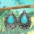 thumbnail image 2 of EOEMY Turquoise 925 Silver Vintage Ear Hook Earrings Women Wedding Dangle Drop Jewelry-#1, 2 of 3