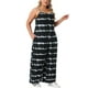 thumbnail image 4 of Mono de Talla Grande GRACE & GRANDEUR con Tirantes Ajustables Sin Mangas, Estirado, de Pierna Ancha, Casual de Verano, Pantalones Largos Romper 4X Negro, 4 of 6