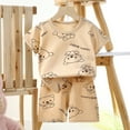 thumbnail image 2 of TAIAOJING Girls Outfits Sets Toddler Casual Wear Short Sleeve Tops And Shorts Two Piece Loungewear Home Outfits Sets For Baby 0-6 Years Holiday 2-3Y, 2 of 4