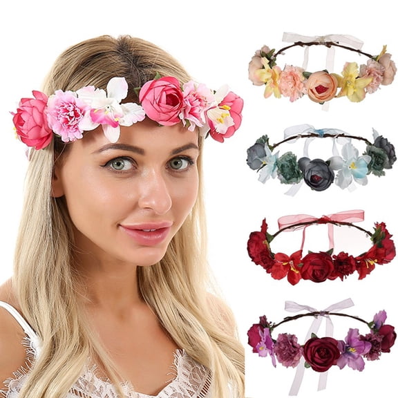 LSONABXA A Heardband for Women Wreath Crown Headband Garland Women Hairband Flower Headband Women Headscarf for Women