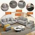 thumbnail image 3 of Pingliang Home 3 Piece Sofa Set,Convertible Sectional Sofa Couch with Storage Ottoman and Storage Pockets, L Shaped 3 Seater+Reversible Ottoman+Loveseat+Accent Chair,for Living Room Apartment Office, 3 of 8
