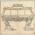 thumbnail image 2 of Giovanni Battista Foggini 12x12 Black Ornate Wood Framed Double Matted Museum Art Print Titled: Design for a Sarcophagus Supported by Putti for the Church of S. Maria Maddalena De’ Pazz, 2 of 5
