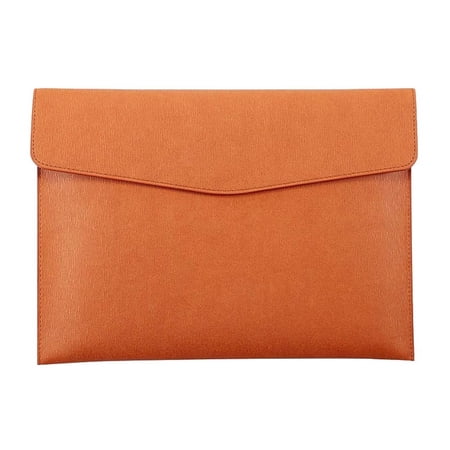 PU Leather A4 File Folder Document Holder Waterproof Portfolio Envelope Folder Case with Snap Closure(Brown)