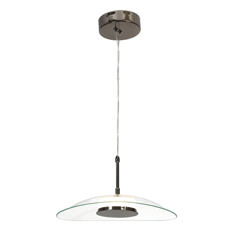 LNC 14.2-in 1-Light Polished Black Nickel Modern/contemporary Clear glass Dome LED Medium Hanging Pendant Light