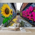 thumbnail image 7 of Graffiti Wallpaper Alleyway Vibrant Sunflower Graffiti Peel and Stick Wall Murals 100"H x 144"W Removable PVC Wall Paper Self-Adhesive Wall Paintings Art Decor for Bedroom Living Room, 7 of 7