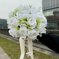 thumbnail image 3 of Yokua Handmade Silk Flower Bouquet Exquisite Wedding Bouquet Romantics Bouquet, 3 of 9