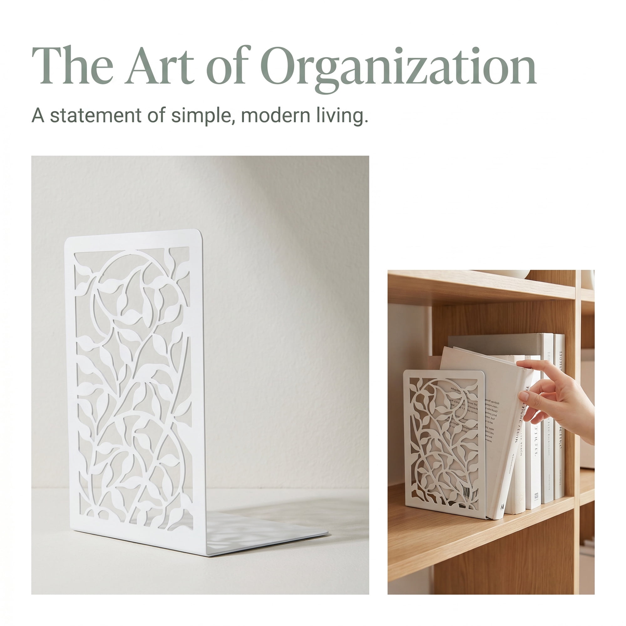 Unique Bargains Metal Tree Design Book Ends for Shelves White Tree StyleA 4.7"x3.7"x6.7"