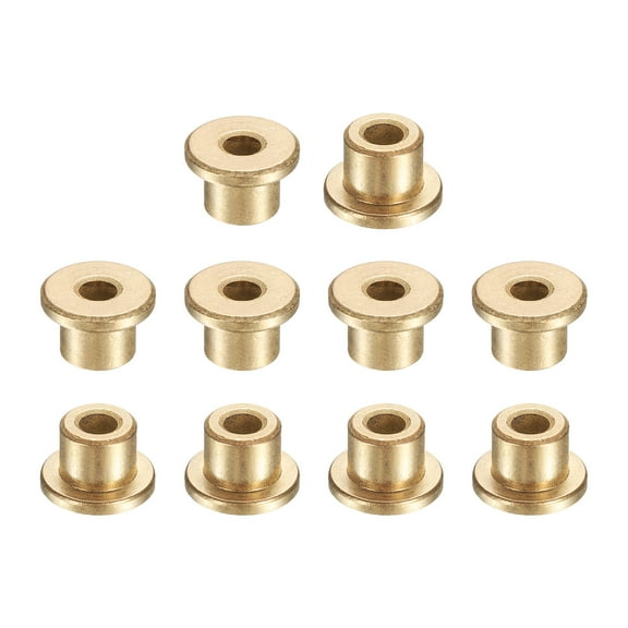 10 Pack Flange Sleeve Bearings, 4mm Bore x 8mm OD x 8mm Length, Self-Lubricating Sintered Bronze Bushings