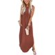 thumbnail image 1 of Vestido de verano Zeagoo 2025 casual sin mangas, playa, rojo ladrillo, 1 of 6
