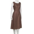 thumbnail image 5 of Womens A Line Tank Sundress Tunic Polka Dot Print Crewneck Midi Dress Casual Sleeveless Zipper Back Vacation Dresses, 5 of 9