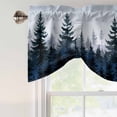 thumbnail image 4 of Tie Up Valance for Windows Blue Forest Curtains Valances Rod Pocket Valance Window Treatments Tree Bird Nature Landscape Balloon Curtains for Kitchen Living Room Bedroom Bathroom Decor 42x12 Inch, 4 of 9
