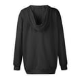 thumbnail image 5 of Itsame Hoodie Pullover Womens Lightweight Hood Sweatshirts Crew Neck Solid Color Long Sleeve Sportswear Black Size 2XL, 5 of 6