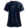 thumbnail image 5 of felwors Scrubs for Women Tops Animal Print Shirt V Neck Cartoon Pattern Short Sleeve Nursing Uniform with Pockets (Dark Blue, L), 5 of 5