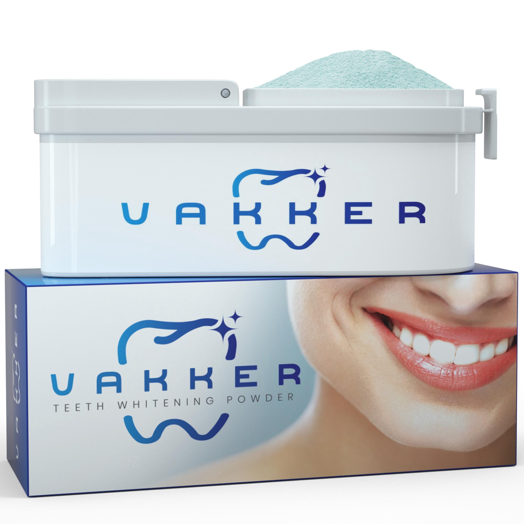 Vakker Teeth Whitening Powder fot Teeth Whitening Toothpaste, Fluoride Free & Non-Sensitive, Enamel Safe Tooth Stain Remover, Fresh Mint, 5.5 oz, 5 Packs