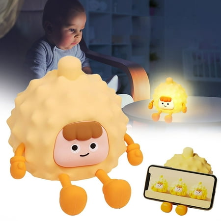 

Big Sale!Piaybook Asslye Cute Durian Night Light Led Night Lamp 3 Dimmable Bedside Lamp Creative Timing Soft Light For Kids Room