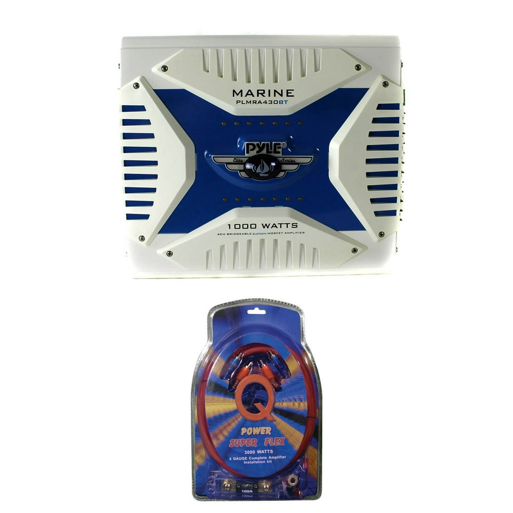 Pyle Elite 1000 Watt 4 Channel Amplifier Bluetooth Marine ATV Amp w