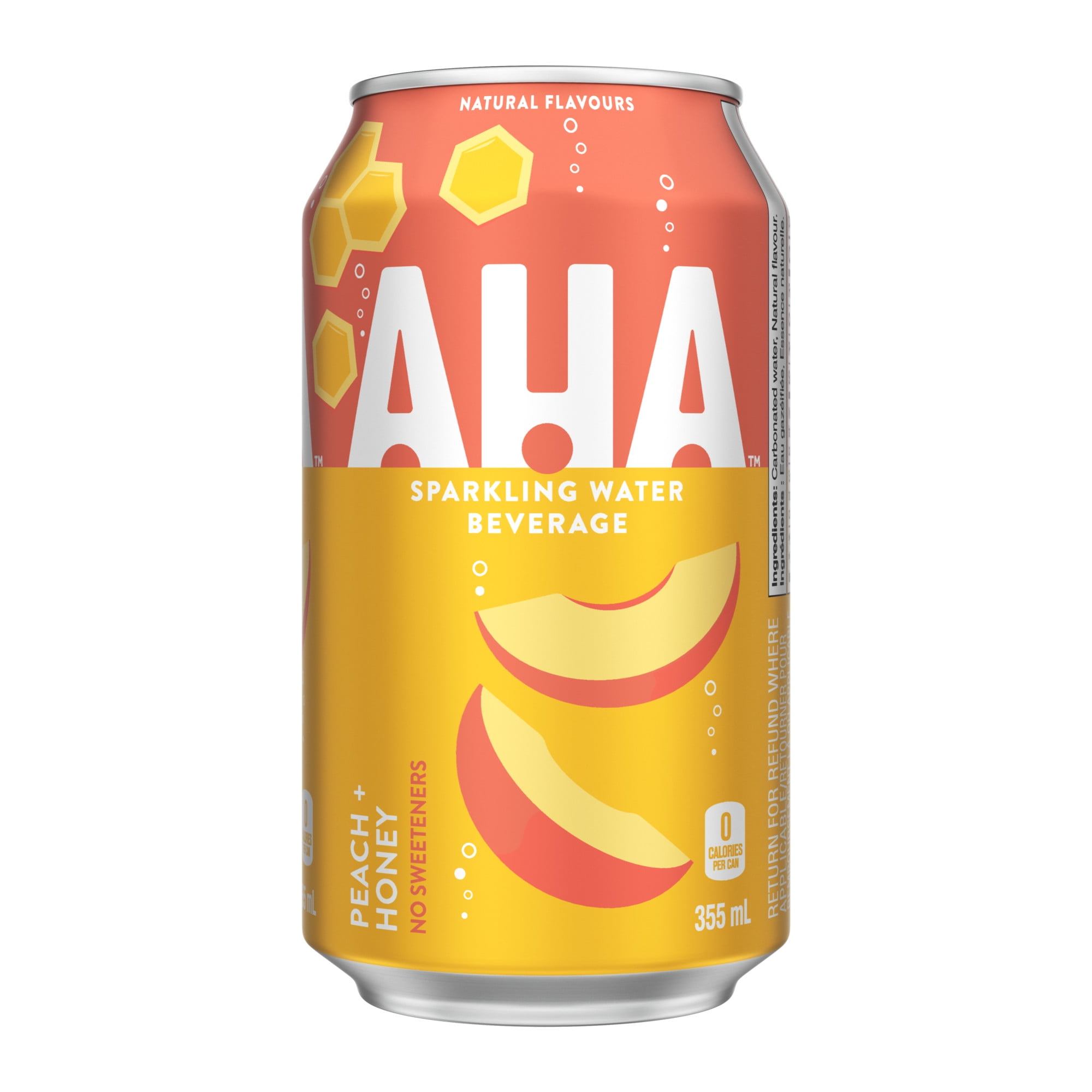 Aha Peach Honey Fridge Pack Cans, 355 mL, 12 Pack