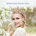 thumbnail image 2 of Tiara de corona de diamantes de imitación para Mujeres Unique Bargains Tono dorado rosa claro, 2 of 7
