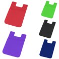 thumbnail image 4 of Zeus Solid Color Silicone ID Credit Card Sleeve Earphones Storage Phone Back Case, 4 of 7