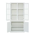 thumbnail image 5 of Traditional Style Display Cabinet with Double Glass Doors, Ample Storage China Hutch for Living Room, Kitchen, Home Office or Studio - White, 5 of 9