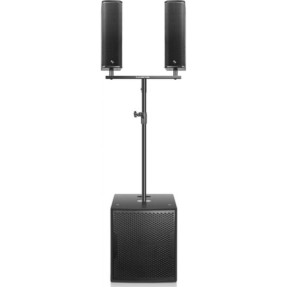 Sound Town CARPO Series 1300W Subwoofer and Line Array Speaker System with One Powered 18-inch Subwoofer, Two Passive Column Line Array Speakers, Birch Plywood, Black (PS-18SP3B2.1)