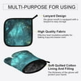 thumbnail image 3 of Yayeee Oven Mitts and Pot Holder Set of 4 Heat Resistant Kitchen Gloves Baking Hot Pad, Magical Forest, 3 of 5