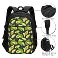 thumbnail image 3 of Fotbe Fresh Avocado Mochila con Estampado y Puerto USB para Hombre y Mujer, Mochila Antirrobo, Mochila de Viaje, Mochila Escolar, Mochila Universitaria, 3 of 7