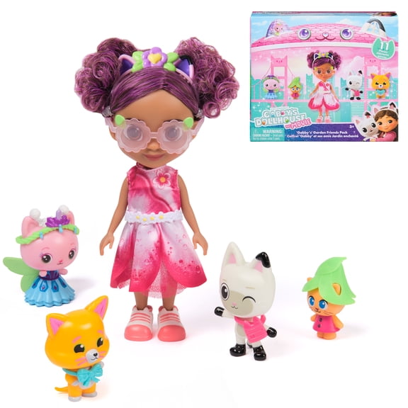 Gabby's Dollhouse: The Movie, Gabby's Garden Friends Pack with 6-Inch Gabby Doll, 4 Toy Figures & Accessories, Kids Toys for Girls & Boys Ages 3 and Up