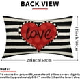 thumbnail image 3 of Valentine''s Day Lumbar Pillow Covers 12X20 Inch Set of 2 Red Love Heart Stripes Valentine Rectangular Pillow Cases Valentines Cushion Case Anniversary Wedding Home Decor for Sofa Couch Bedroom, 3 of 6