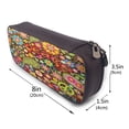 thumbnail image 3 of Lsque Hippie Peace Love Printed Big Capacity PU Leather Pencil Case Large Pencil Pouch Stationery Pen Bag Pencil Holder for Teen, 3 of 6