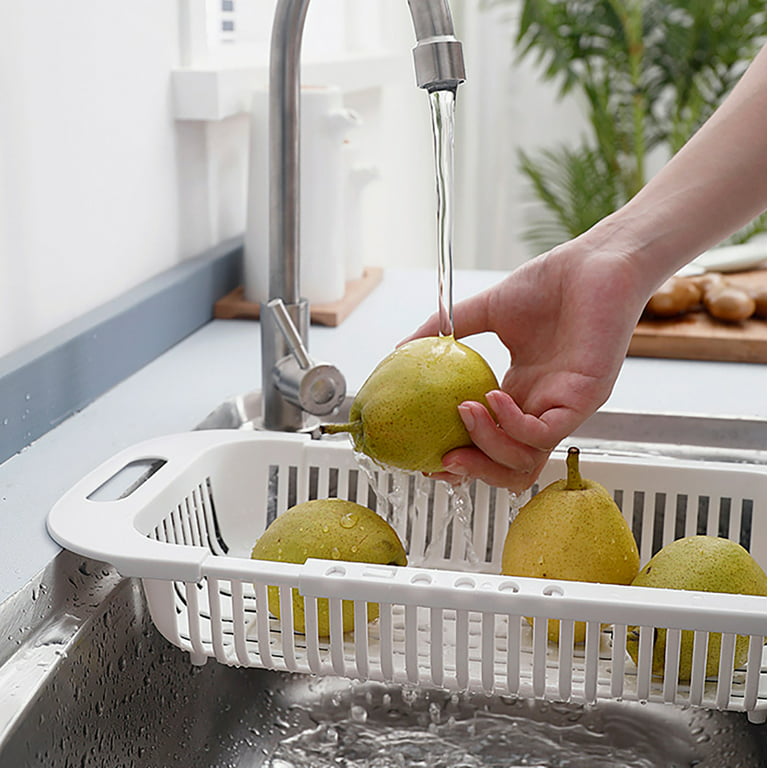 iOPQO Kitchen Utensils Set Household Retractable Vegetable Sink Drain  Basket Kitchen Sink Drain Rack Kitchen Organization