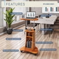 thumbnail image 4 of Techni Mobili Cadmus Sit-to-Stand Rolling Laptop Cart with Storage in Wood Grain RTA-B002-WG01, 4 of 10