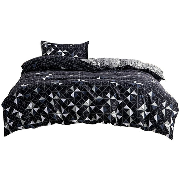 Ensembles de Douillette pour Literie Taille Housse de Couette, Ensemble de Housse de Couette avec Fermeture à Boutons, Housse de Douillette en Microfibre Lavée Douce avec une Taie d'Oreiller pour Literie Toutes Saisons Housses de Couette